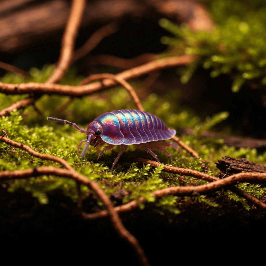 Exotic isopod in terrarium